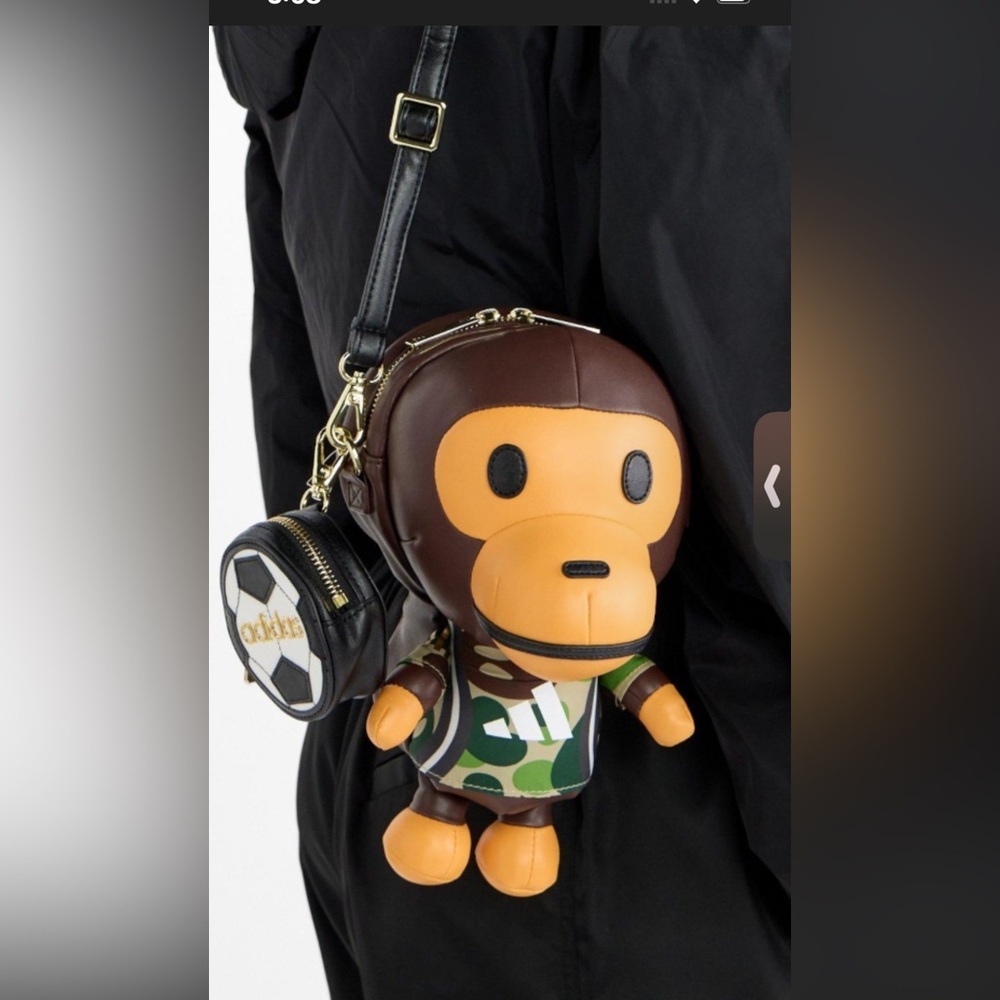 Baby Milo Bathing Ape x Adidas Collaboration Crossbody Bag Collectible NWT